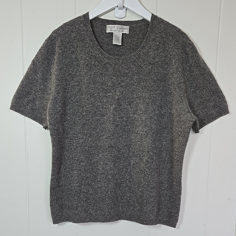 100%CASHMERE Donnkenny Vintage Gray Short-sleeved top Size L